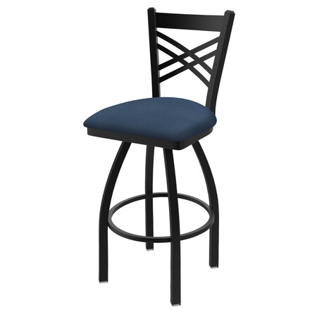Holland Bar Stool Co 30" Swivel Bar Stool, Black Wrinkle, Rein Bay Seat 82030BW024